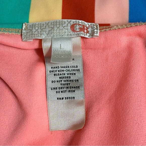 GB Colorful Striped One-Piece Swimsuit SIZE Large - Picture 7 of 16